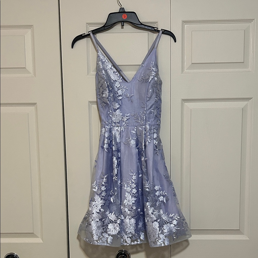 Lavender Floral Embroidered Dress
